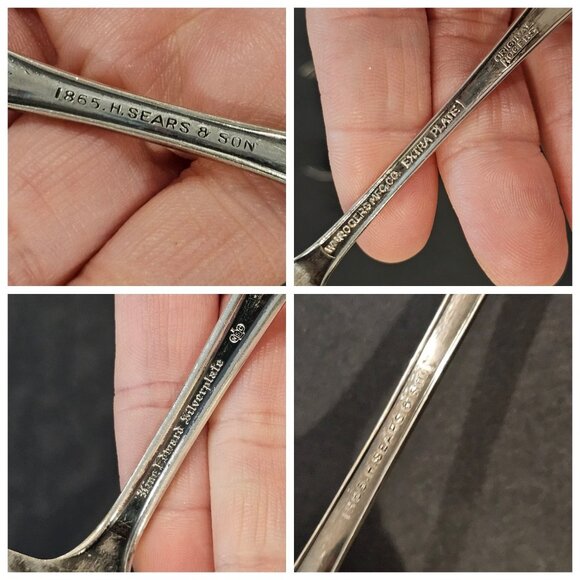 VTG Silverplate Pie Server Ladle Spoon Twisted Butter Knife Mixed Set Antique - Picture 8 of 9